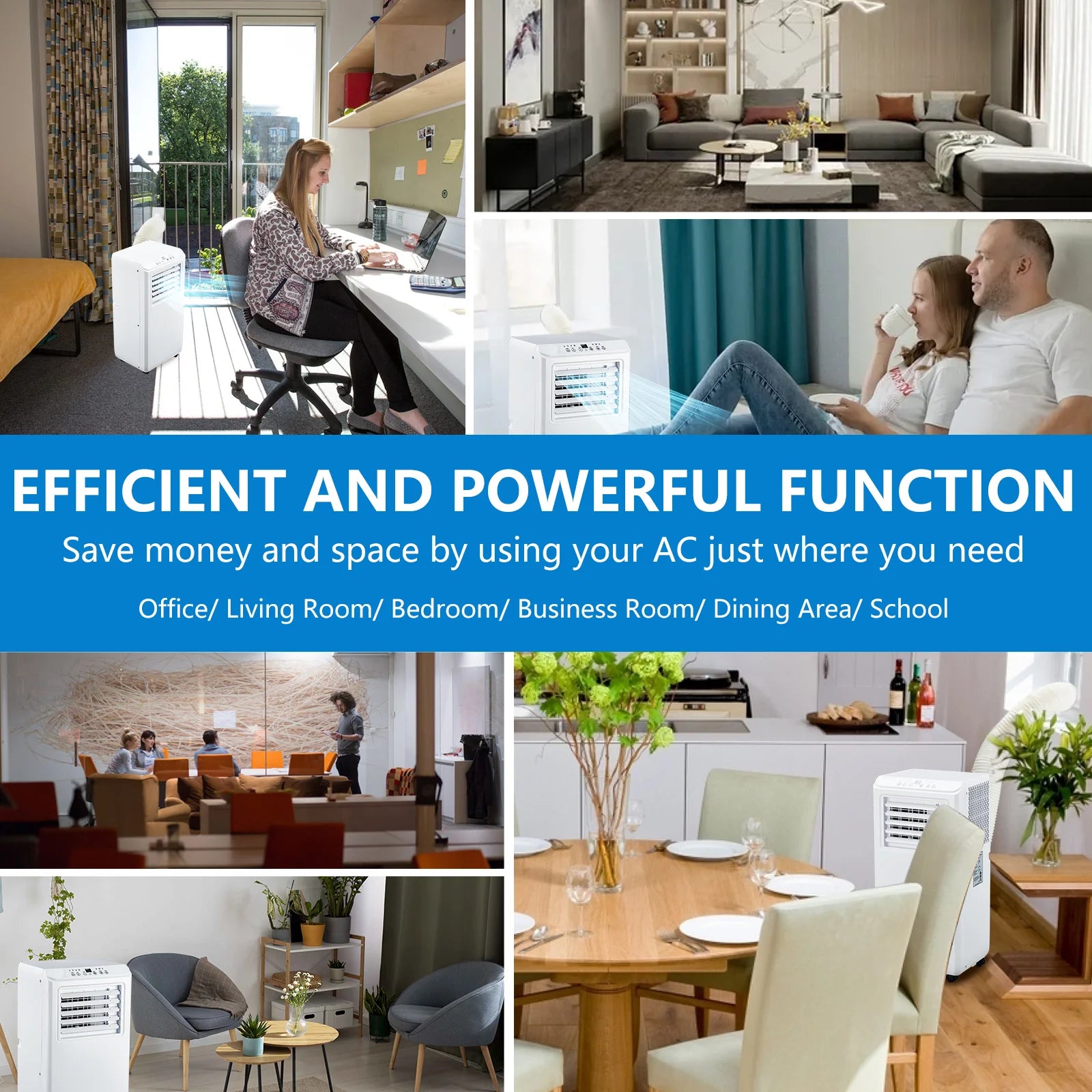 10000 BTU Portable Air Conditioner, 3-in-1 Cool/Dehumidifier/Fan For 450 Sq Ft, Quiet Floor AC With 24H Timer & Window Kit