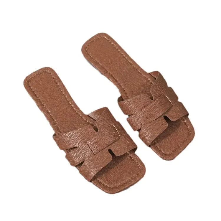 Free Shipping slippers weave flat sandals designer slides womans summer female fashion sandal outdoor Slipper woman shoes size 3