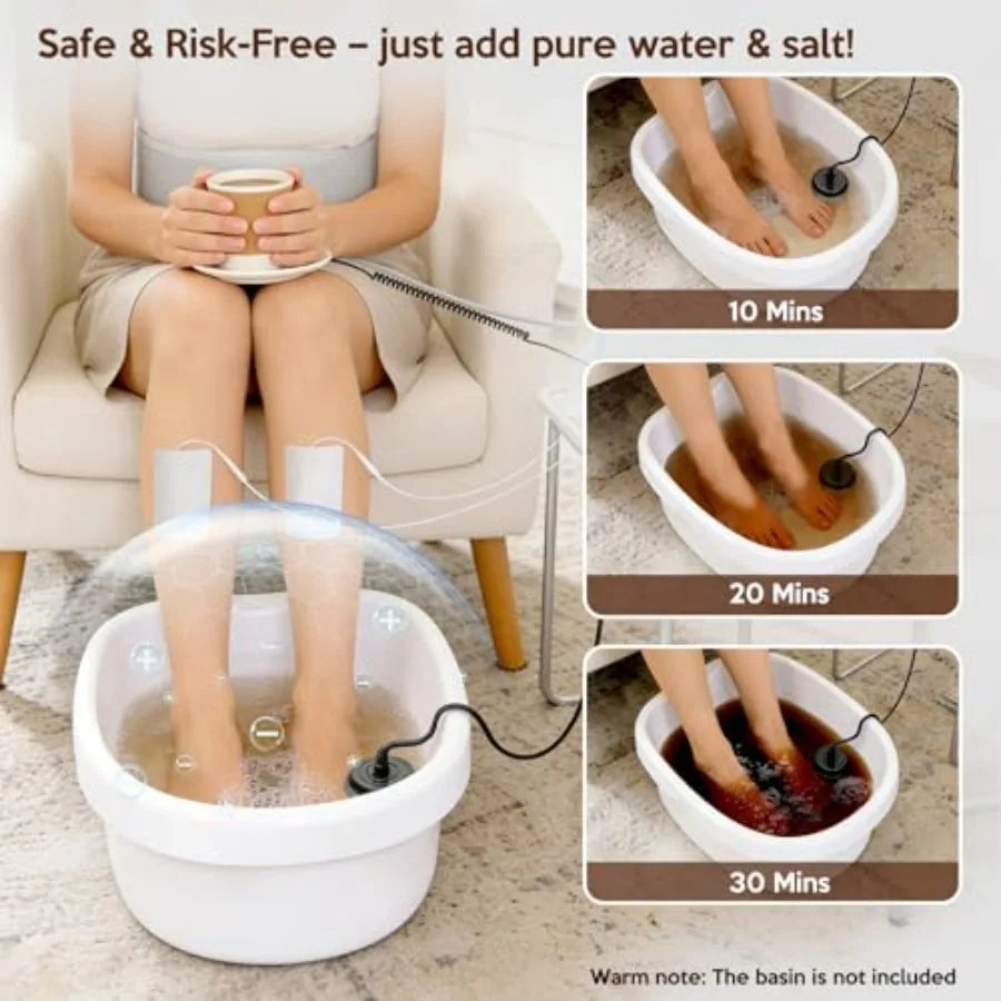 Dual Ionic Foot Bath Detox Machine Professional Spa Cleansing with 2 Waist Belts 2 Arrays 10 Liners Blue