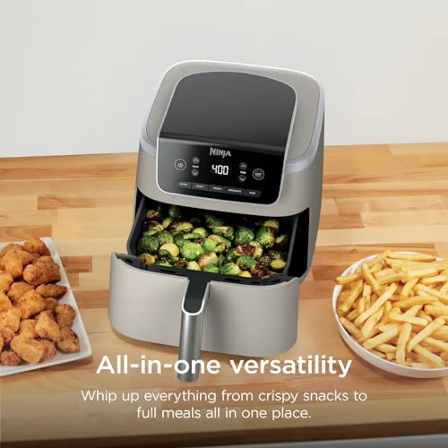 Air Fryer Pro 5-in-1 5 QT Capacity Air Fry Bake Roast Reheat Dehydrate with Air Crisp Technology Nonstick Basket Crisper Plate