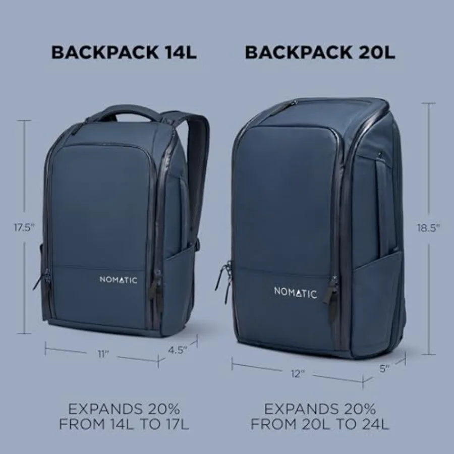 Travel Carry On Backpack 20L Water Resistant Laptop Bag for Women and Men Business Personal Item Bag in Black