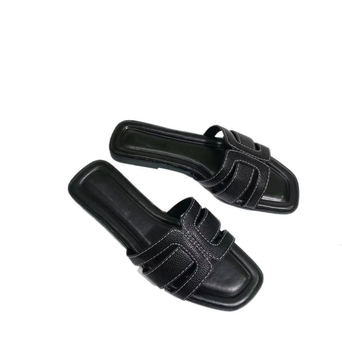 Designer Shoes Solid Color Square Toe Slippers Plus Size Outdoor Fashion Women's Shoes