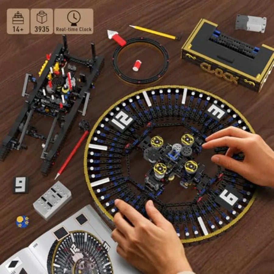 Grand Clock Building Set - 3675+ PCS Motorized DIY Clock Model with Mechanical Gears, Control & Real-Time Display, Advanced Engi