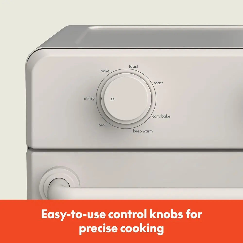 Toaster Oven, 7 Preset Cooking Options, Dishwasher-Safe Trays Included, 60-Minute Auto Shut-Off w Audible Timer, Power Indicator