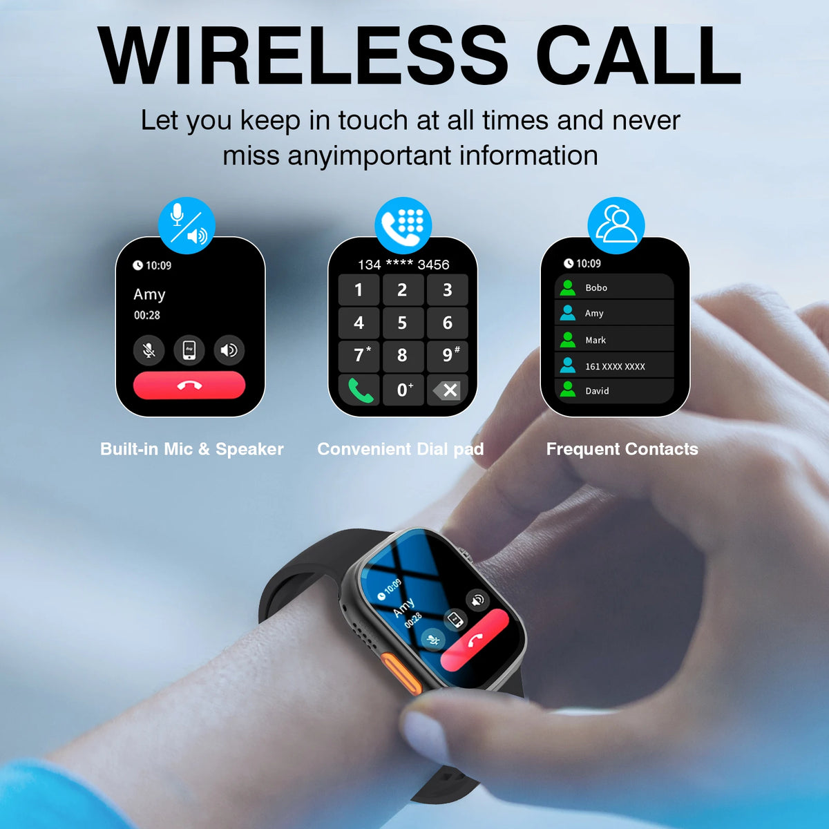 2026 Smart Watch with Wireless Calling, Weather Forecast & Sports Mode, DIY Wallpaper SMS Alerts Silicone Strap for Men Women