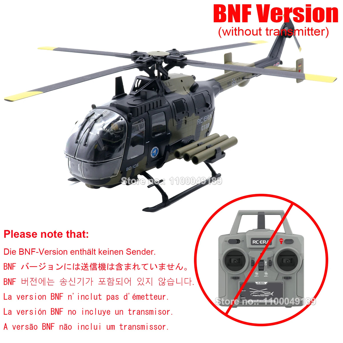 RC ERA C180 BO105 Direct-drive Brushless RC Helicopter with TOF Altitude Hold Optical Flow Remote Control Hobby Toy for Adult