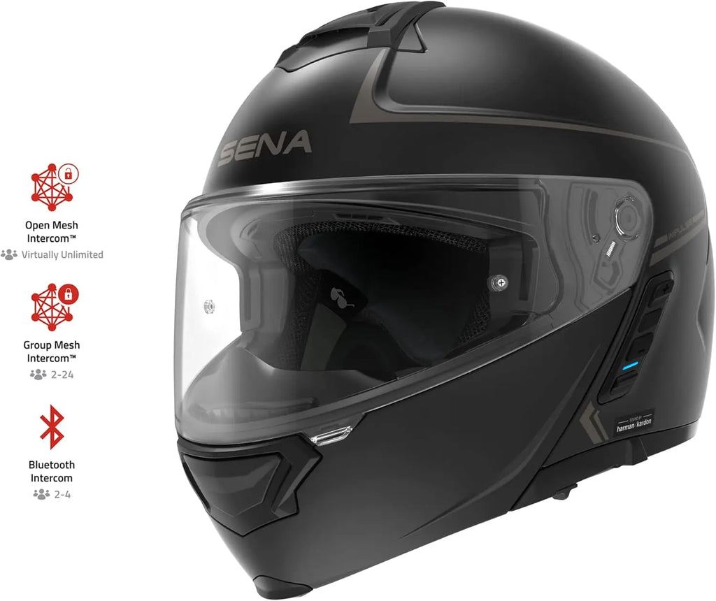 Impulse DOT Flip Up Modular Bluetooth Helmet w/Sound by Harman Kardon Dual Visor Helmet with Integrated Mesh Intercom System / M
