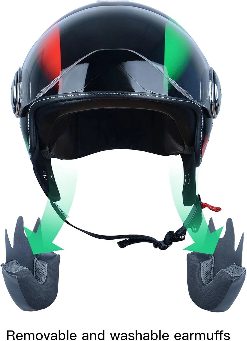 Open Face Motorcycle Helmet for Adults,DOT Approved - Moped Half Vespa Retro Helmet with Anti-Scratch Visor for Men and Women