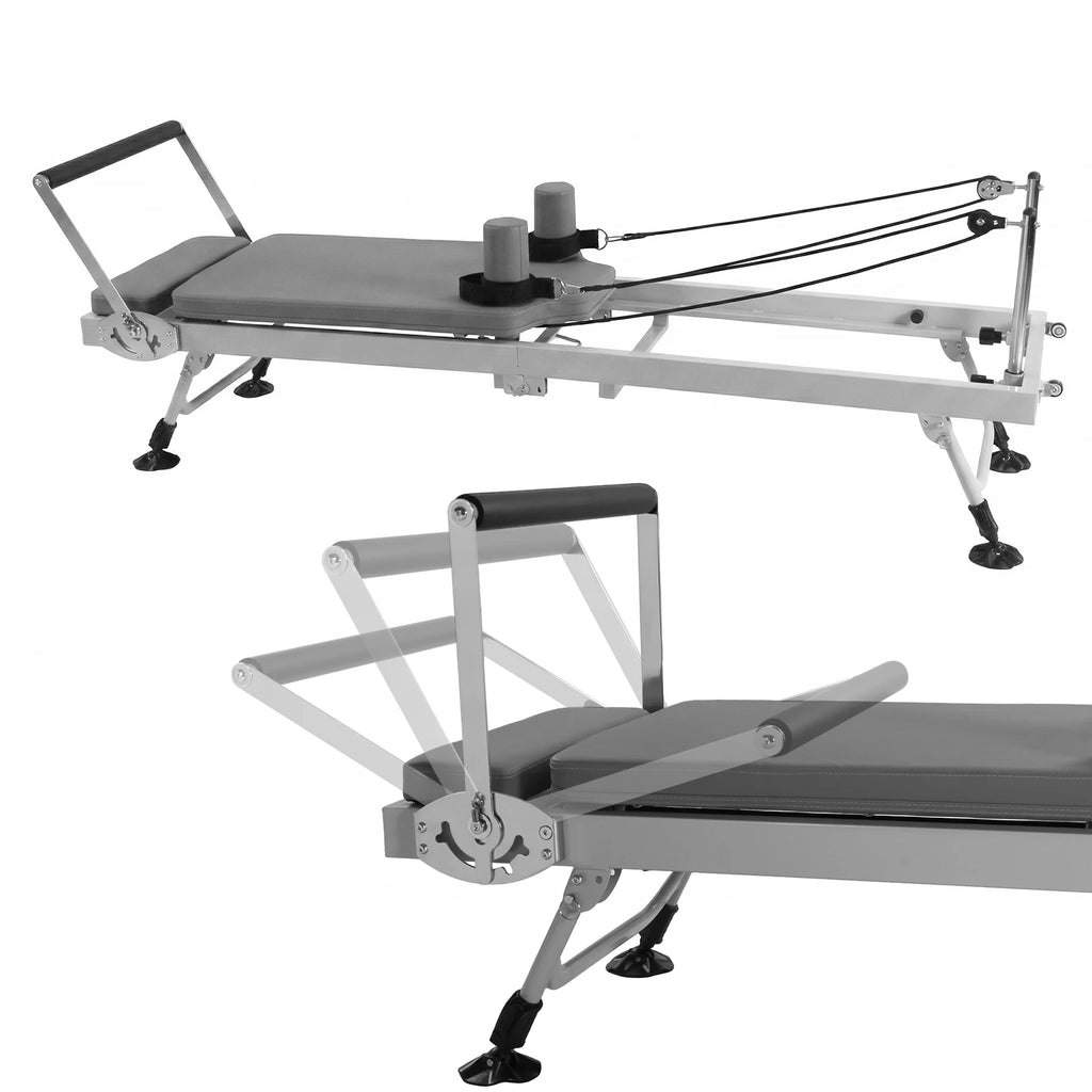 78 In Foldable Pilates Machine with Springs Resistance Quick-Assembly Pilate Reformer 300 LBS Capacity Suitable for All Levels