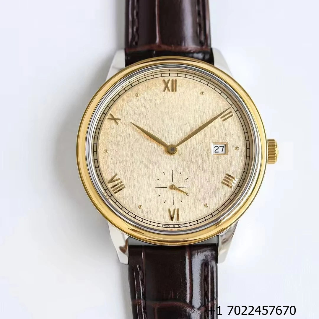 Unisex Antique Business Coin Pointer Watch Stainless Steel Case Sapphire Crystal 5BAR Water Resistant Fully Automatic Mechanical