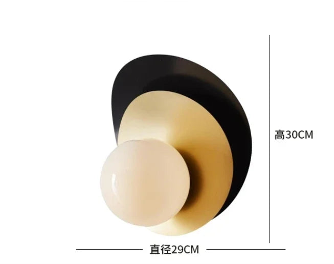 Designer Half Moon Led Wall Lamp Modern Simple Resin Iron Creative Living Room Wall Light Bedroom Bedside Stair Aisle Sconces