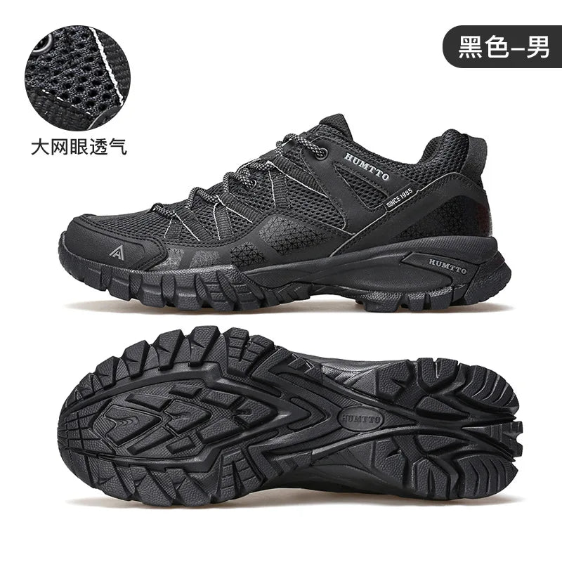 Men Lightweight Hiking Shoes Autumn Winter Breathable Mesh Casual Athletic Walking Sneakers Anti-slip Outdoor Trekking Footwear