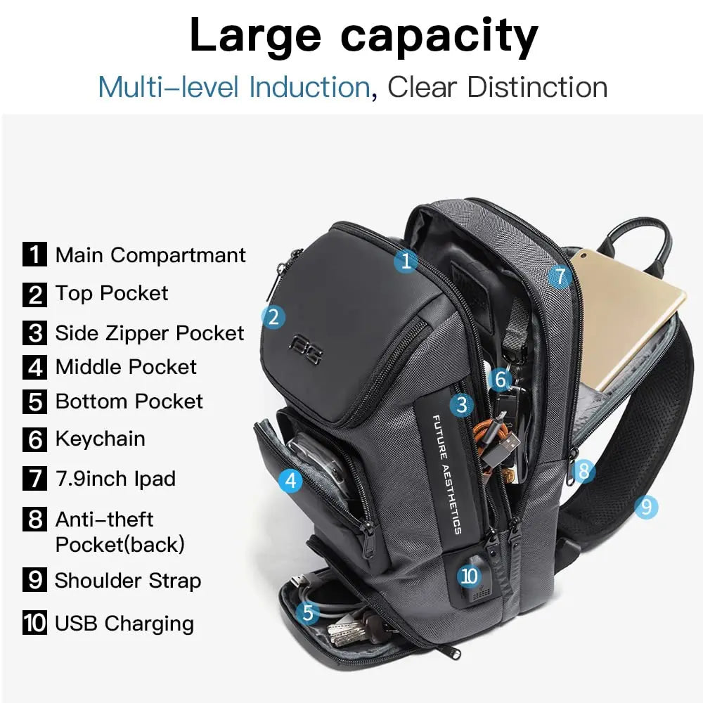 Sling Bag, Waterproof Shoulder Bag for Men, Casual Sports Sling Bag, Every Day Bag for Men…