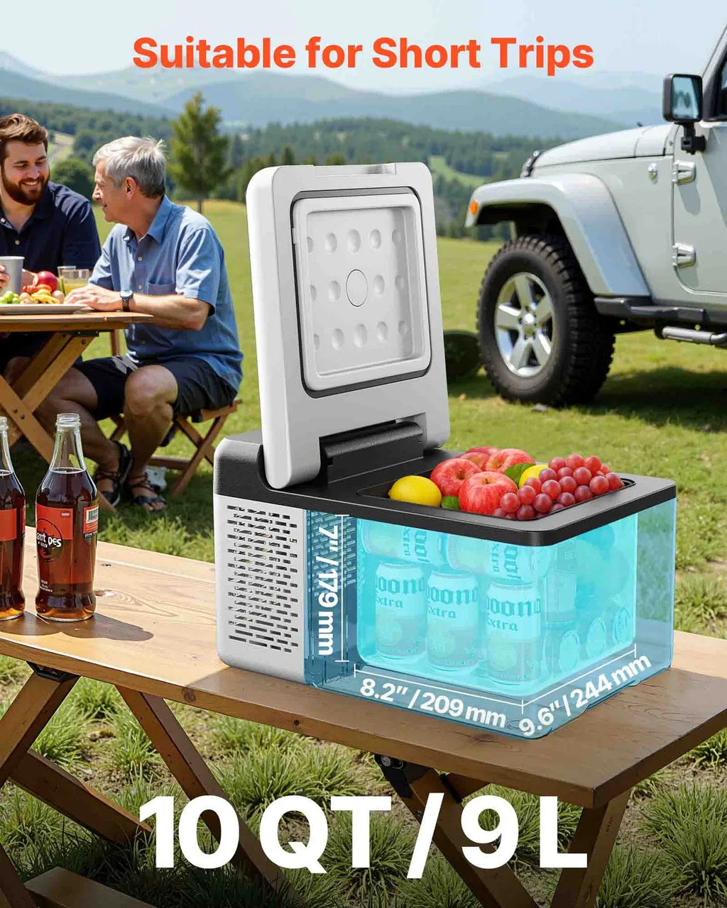 12 Volt Car Refrigerator Portable Freezer 10Qt Camping Compressor Cooler