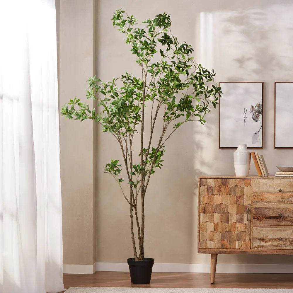 240CM Artificial Pieris Tree Realistic Fake Pieris Plant for Indoor Outdoor Home Garden Entryway Decoration