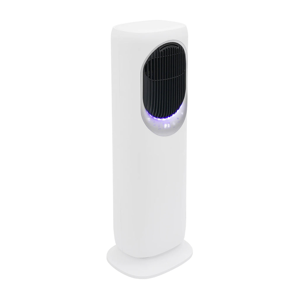 Dual-purpose Heating and Cooling Air Conditioner Fan, Standing Fan and Heater Combo, with Humidification & Remote Control, White