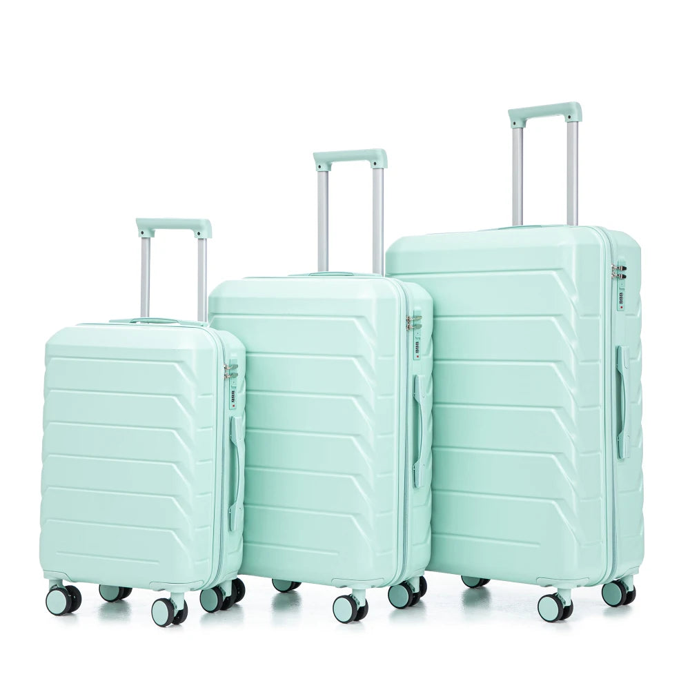 3 Piece Travel Luggage Set 20/24/28 Inch Spinner Wheels with Combination Lock Lightweight Hard Shell Suitcase