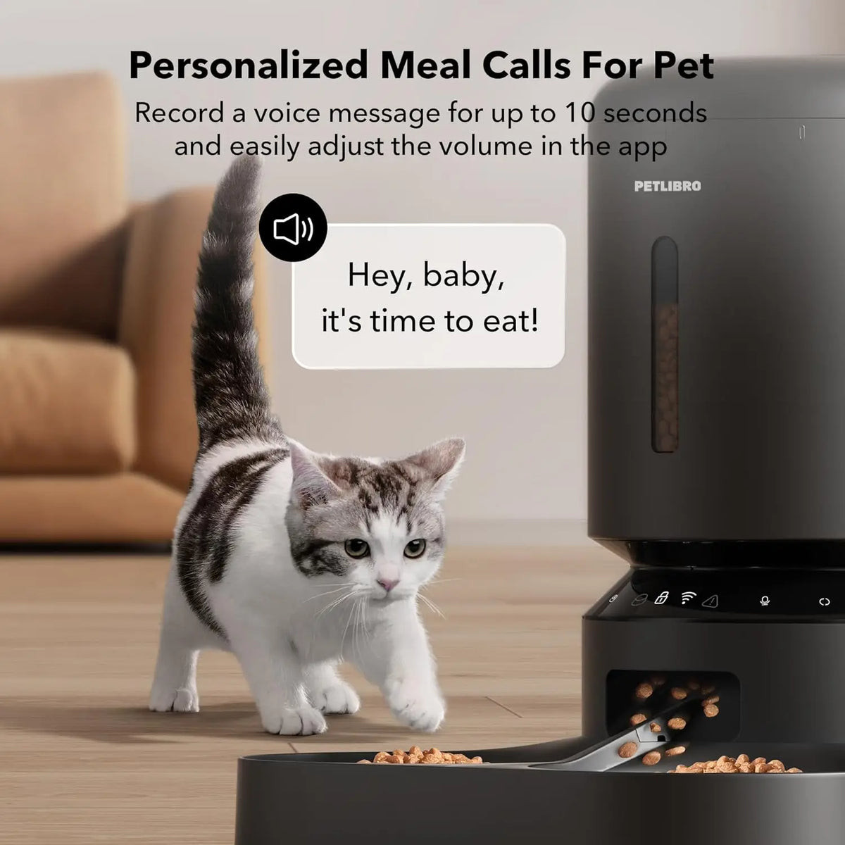Automatic Cat Feeder for 2 Cats, WiFi Programmable Pet Food Dispenser with Airtight Lock, Dual Bowls & Low Food Sensor