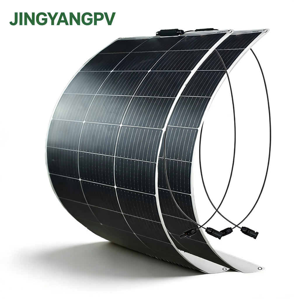 250W(2pcs 125w) Solar Panel 18V Monocrystaillne PV Model Flexible for 12v 24v Battery Charge Outdoor Use, Camping,Home Roof,RV