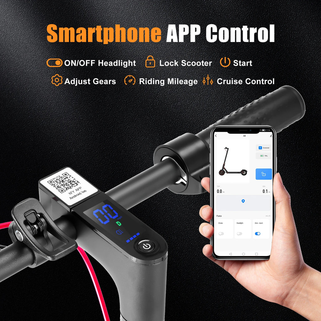 Smart APP Folding Electric Scooter 350W 8.5inch Foldable E Scooter Long Range Electric Scooters for Commuters and Campus