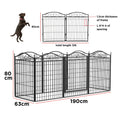 8 Panels Heavy Duty Metal Dog Playpen Indoor Outdoor Foldable Exercise Fence with Gate for Small/Medium Dogs