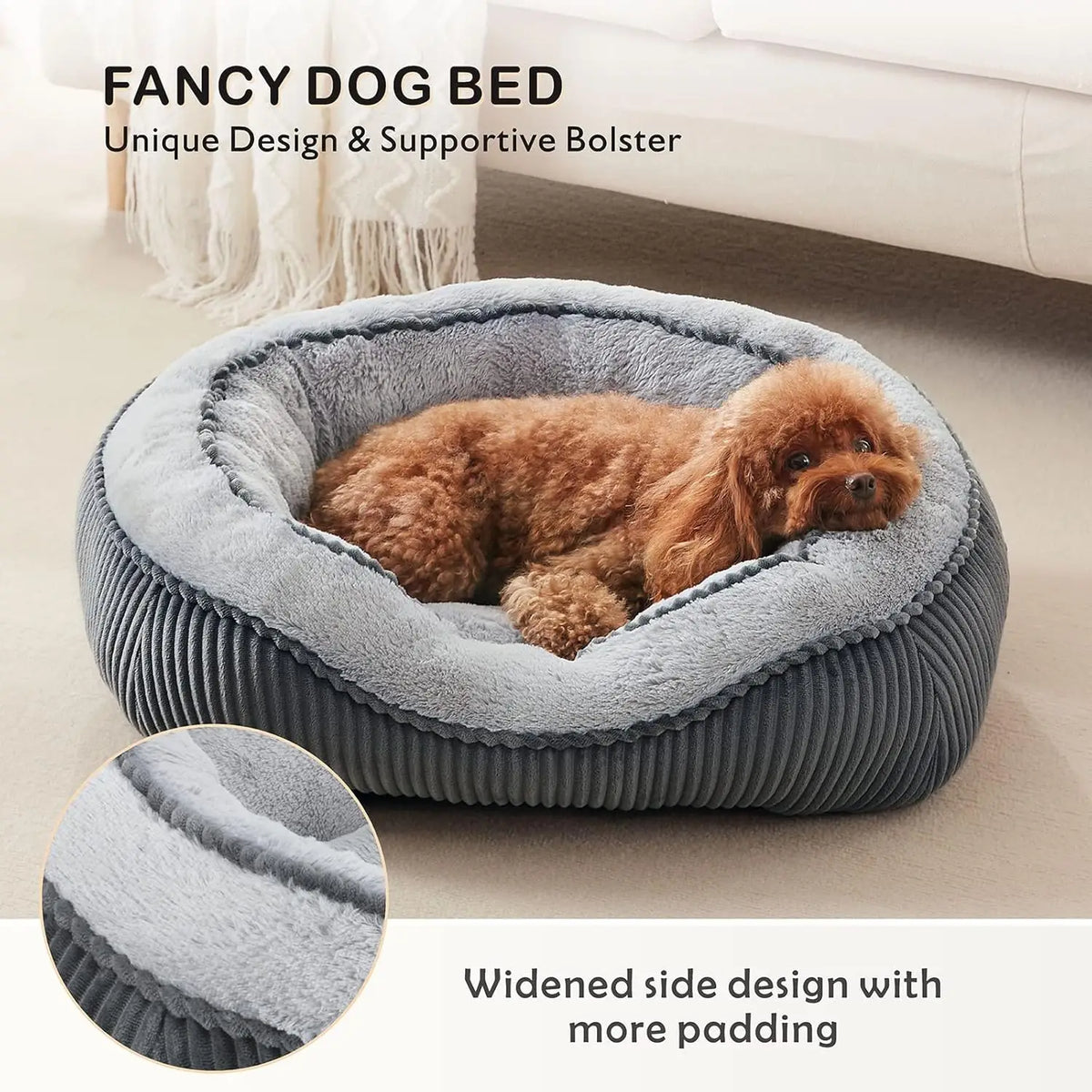 Washable Orthopedic Pet Bed for Dogs & Cats, Soft Calming Sleeping Mat with Anti-Slip Bottom