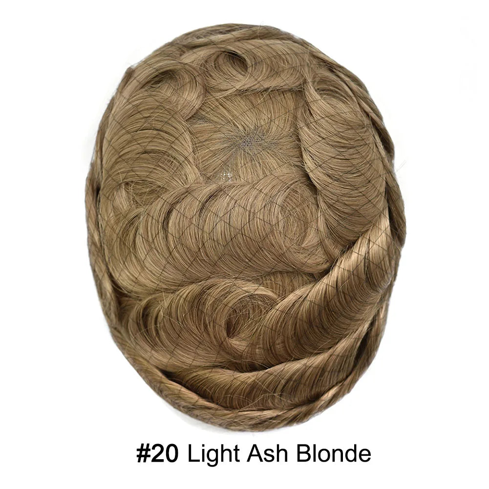 Mens Toupee Full Poly 0.10mm Injection Pu Human Hair System Hairpieces Male Hair Prosthesis Male Wig for Hair Loss Solution
