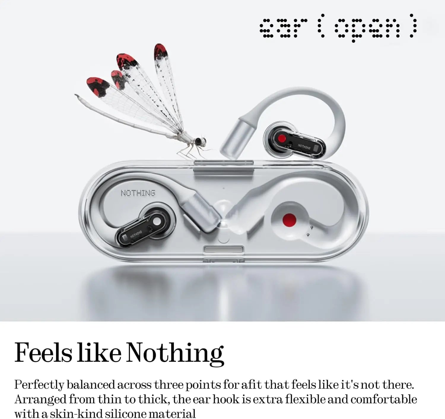 Lightweight Open Ear Headphones with Adjustable Earhooks, Multipoint Bluetooth, Clear Voice for AI Calls, IP54, Fast Charging