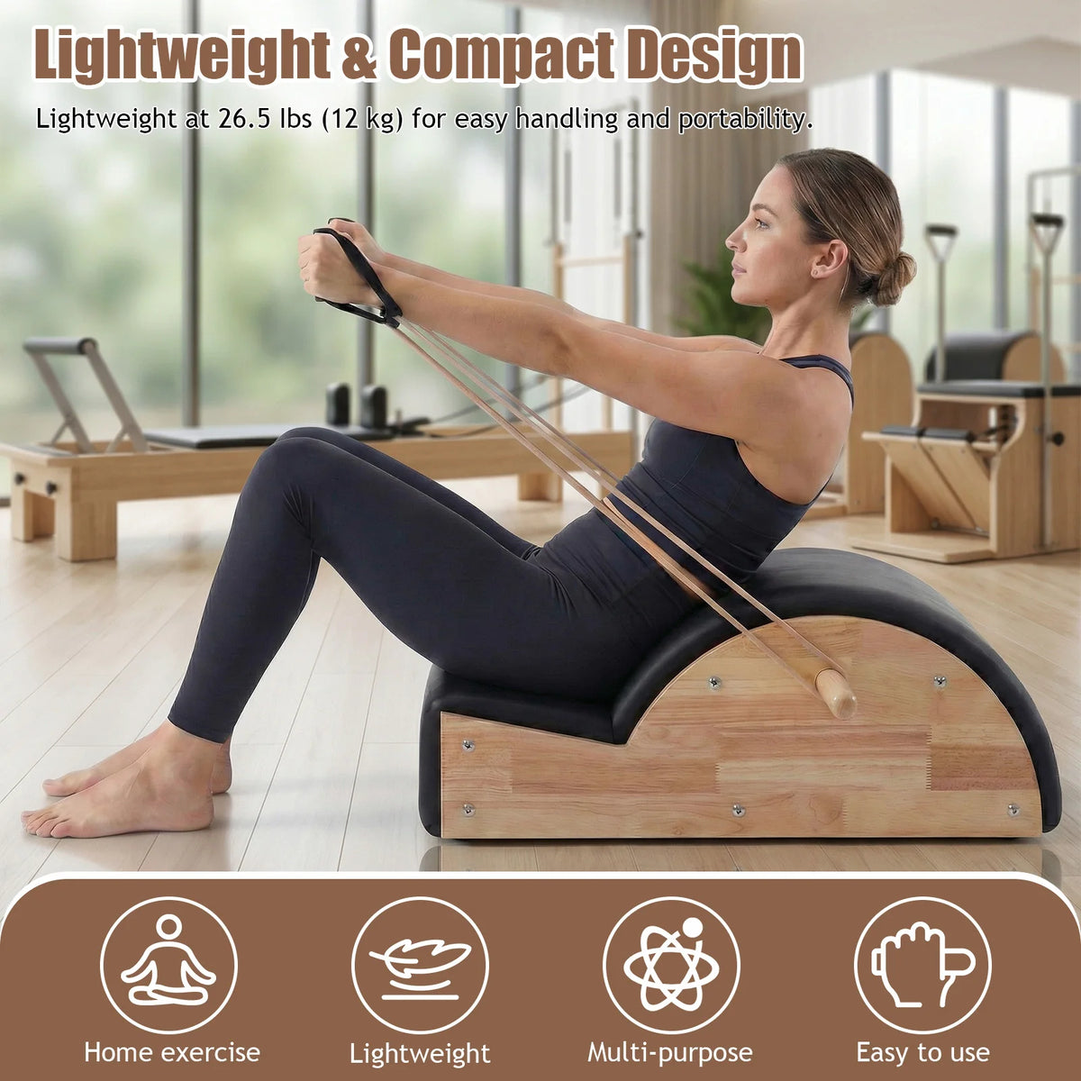 Pilates Spine Corrector Cervical Correction Equipment Solid Wood for Balance Body Exercise Multifunctional for Back Flexibility