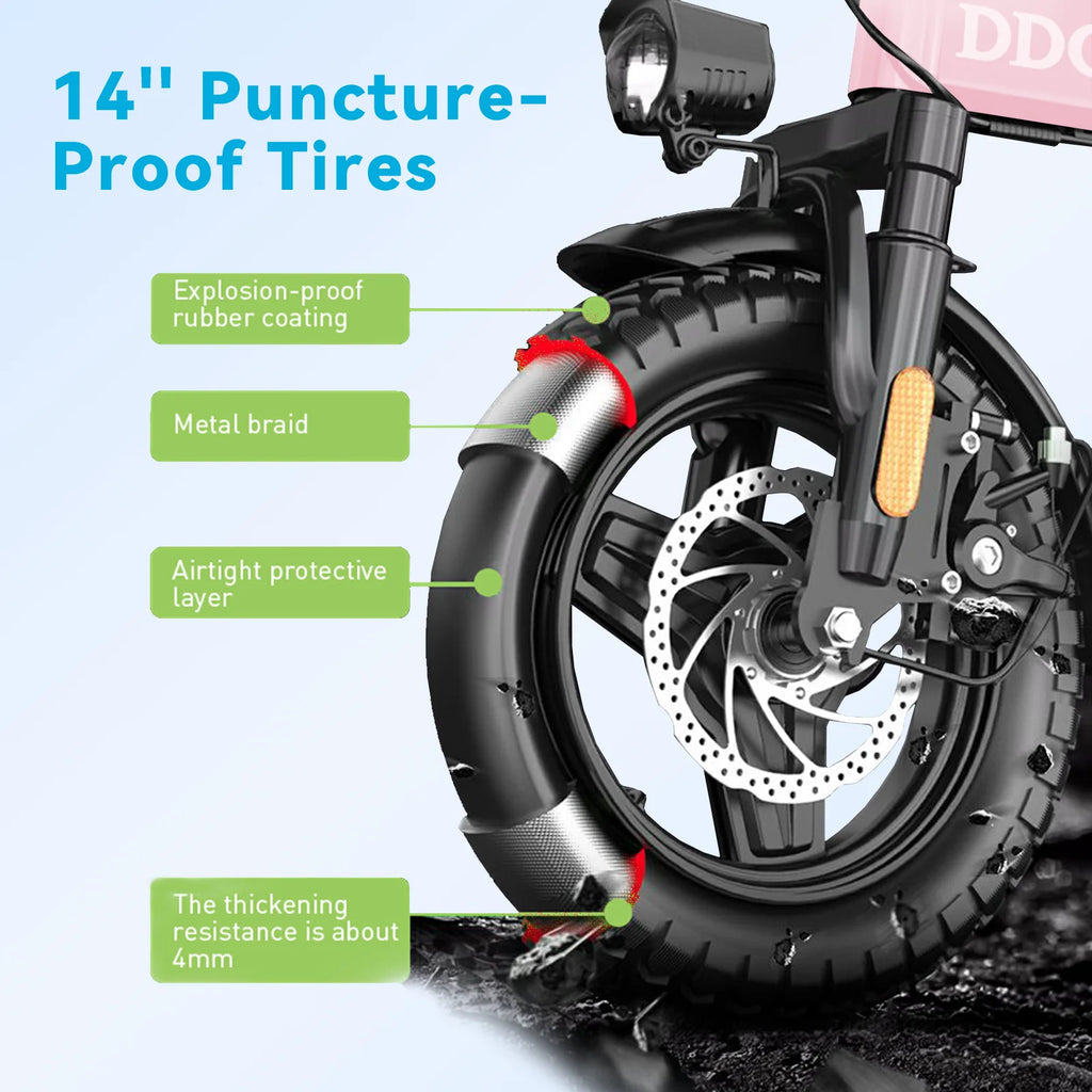 Folding Electric Bike, Electric Bicycle with 48V 14AH Removable Battery,  Electric Bike for Adults Teens,14'' Ebike