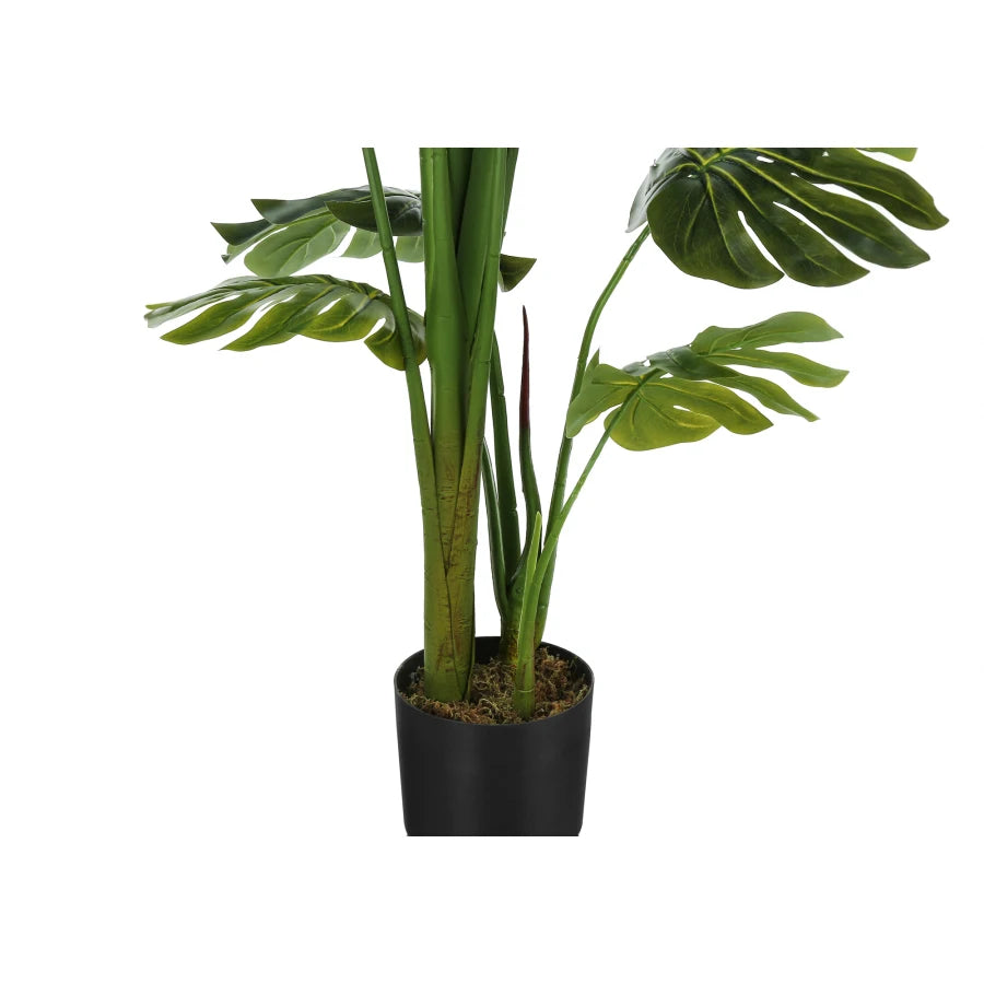 Artificial Plant 55 Tall Monstera Tree Indoor Faux Floor Potted Greenery Real Touch Decorative Green Leaves Black Pot
