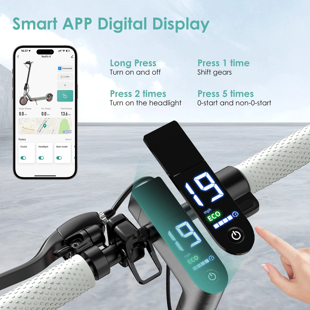 350W Motor Folding Electric Scooter For Adults 8.5'' Solid Tire 36V 7.8AH Battery Rang 15Miles Long Range APP Control