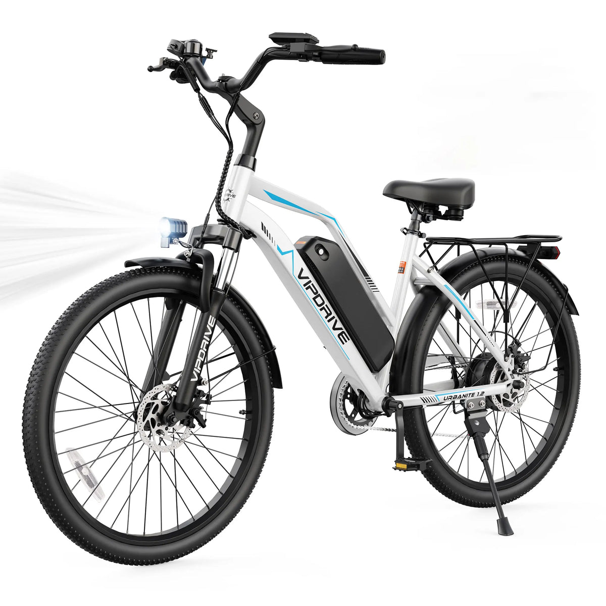 VIPDRIVE Urbanite 1.2 Adult Electric Bike, 750W Peak Power, 48V 7.8Ah Battery, 26-inch Tire, UL 2849 Certified, 1 Year Warranty