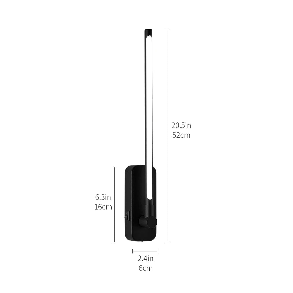 USB Rechargeable Black Wall Light 360° Rotatable Remote Dimmable Color-changing Ambient Light for Living Room Bedroom Decor