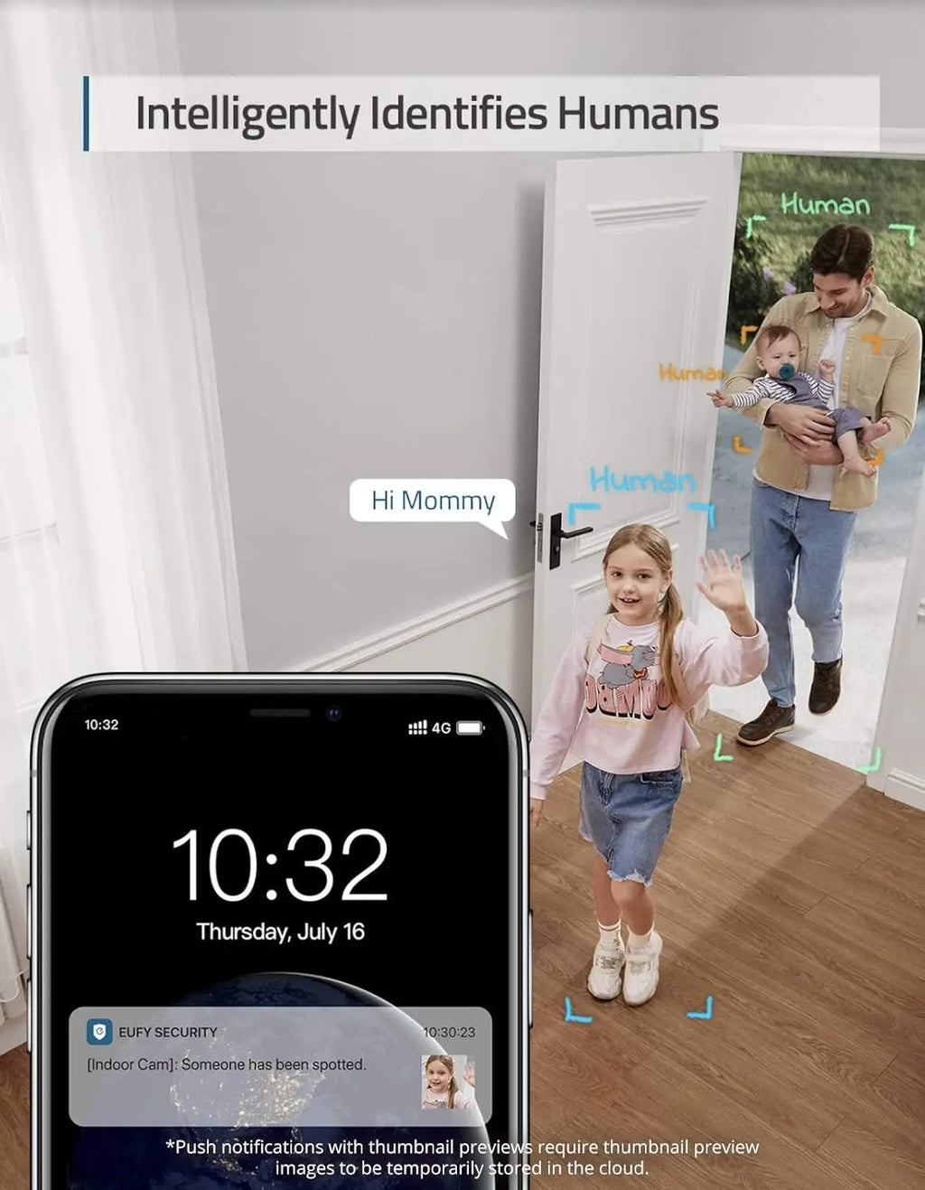 4K UHD Indoor Security Camera with Dual Lenses, 360° PTZ & 8× Zoom for Home Monitoring
