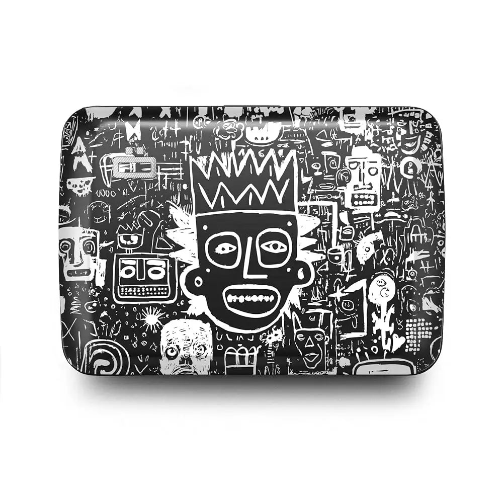 Aluminum card holder with metal lock, RFID protection against fraud and demagnetization, compact wallet, Smart Case