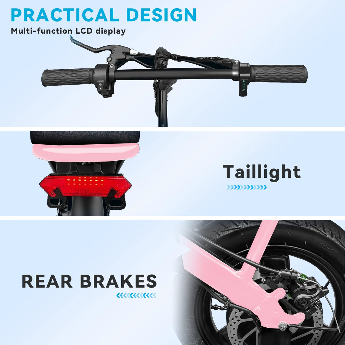 Folding Electric Bike, Electric Bicycle with 48V 14AH Removable Battery,  Electric Bike for Adults Teens,14'' Ebike
