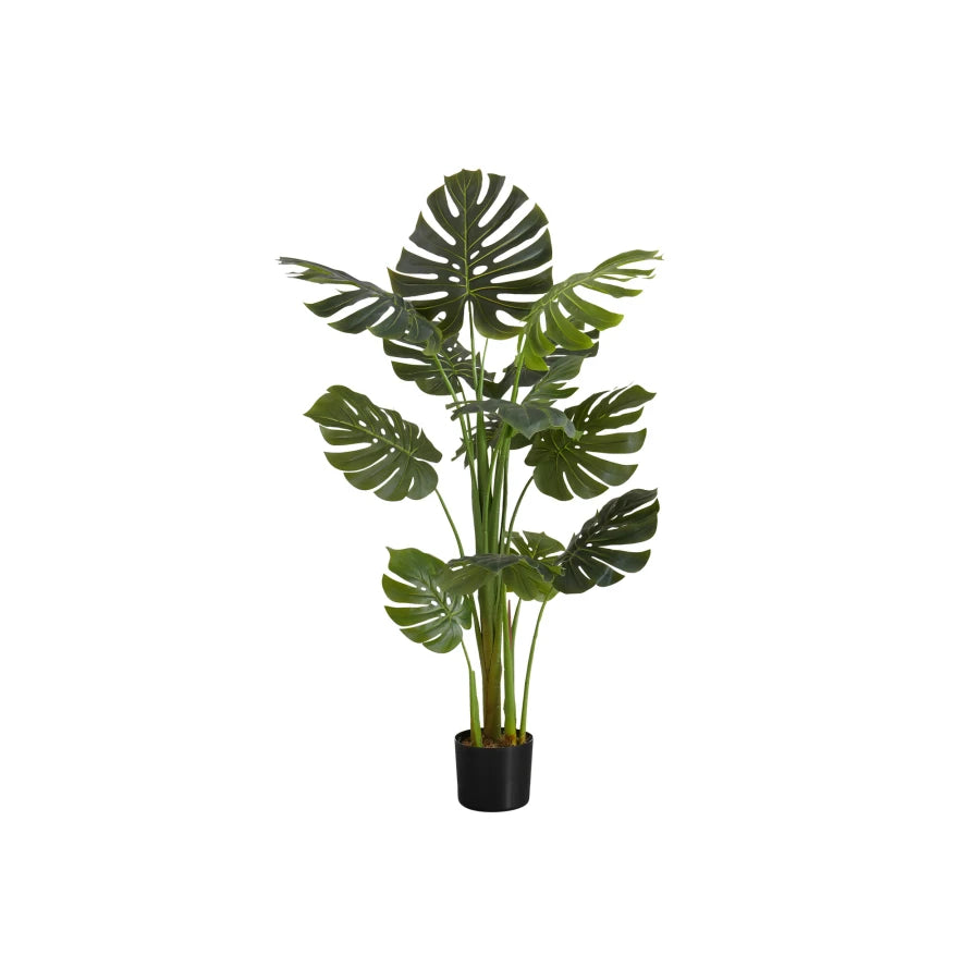 Artificial Plant 55 Tall Monstera Tree Indoor Faux Floor Potted Greenery Real Touch Decorative Green Leaves Black Pot