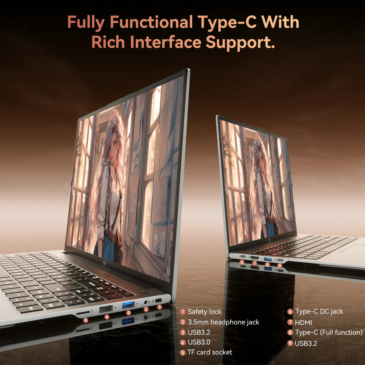 KAMRUI Laptop Computer AMD Ryzen7 H255 Windows Laptop 16 in IPS 16GB DDR5 512GB NVMe SSD Backlit & Numeric Keyboard Wifi6 BT5.2