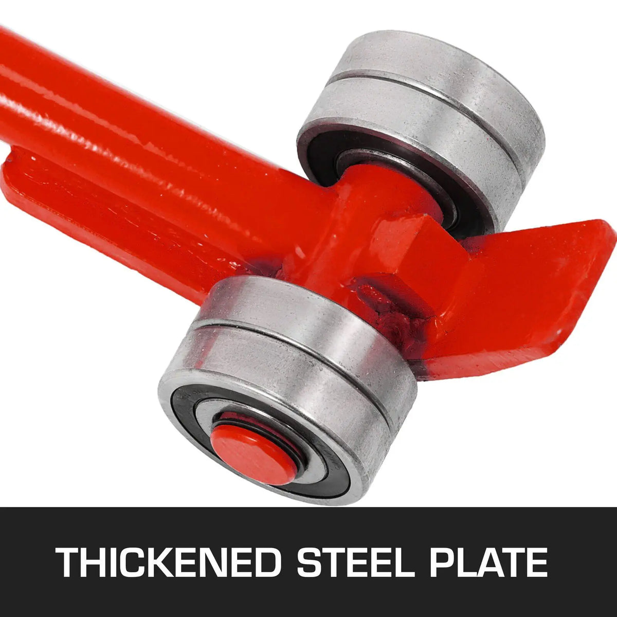 6600lb Capacity Steel Pry Bar Heavy Duty with Rollers 150cm Handle and Thickened Steel Plate Bright Yellow