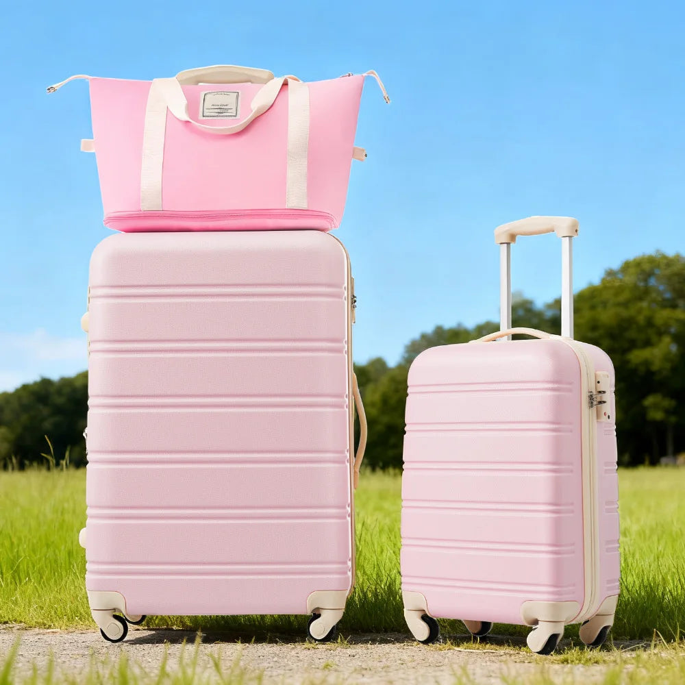2 Piece Hardside Luggage Set with Bag Spinner Wheels TSA Lock Lightweight 20/24 Inch Travel Suitcase