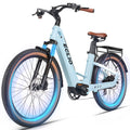 Carbon Fiber Electric Bike, 960WH Dual Battery 120Miles Ebike, Peak 1000W Motor 25MPH, 26'' Big Tires, 7-Speed, Hydraulic Brakes
