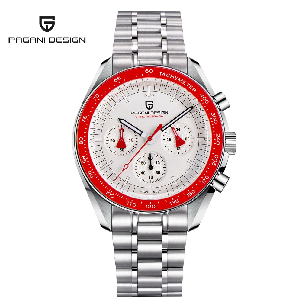 2026 New PAGANI DESIGN Moon Mens Watches Gold Luxury Quartz Chronograph Watch For Men AR Sapphire Waterproof Luminous Clock Gift