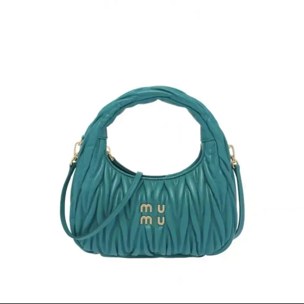Luxury Womens Miui sa underarm hobo with shoulder strap cleo handbags Genuine Leather clutch tote mens Designer p