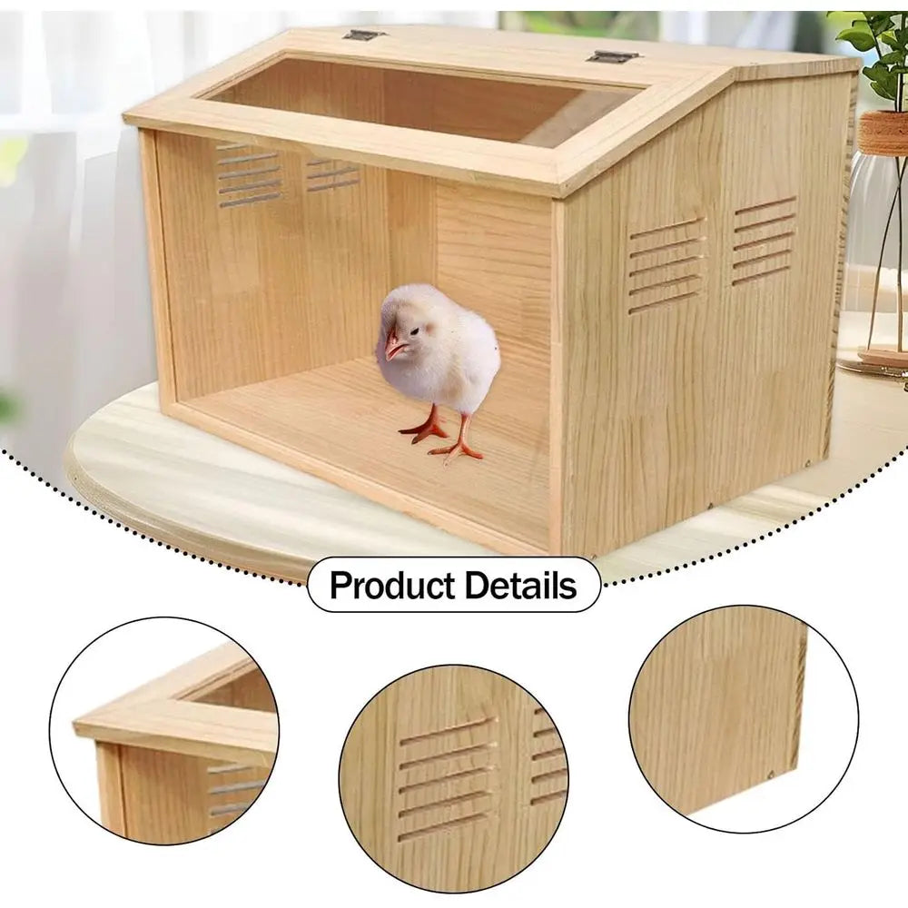 Chick Brooder Box Quail Nest Cage Supplies Small Chicken Coop Quail Coop, 60x40x40CM