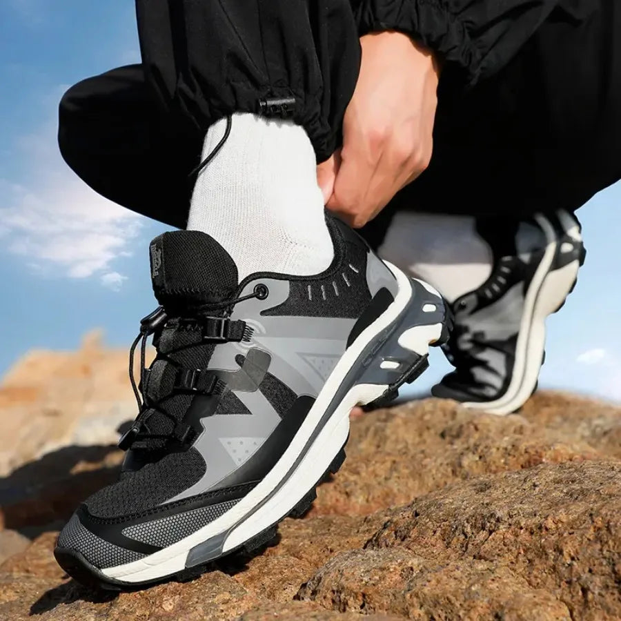 Men's -Terrain Hiking Sneakers - Breathable Anti-Slip Shock-Absorbing and Sole Low-Top Outdoor Shoes Suitable for Trail Running