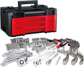 230 Pcs Mechanics Tool Set with Socket Wrench, Car Tool Kit, SAE and Metric Drives, Hex Keys in Versastack Toolbox