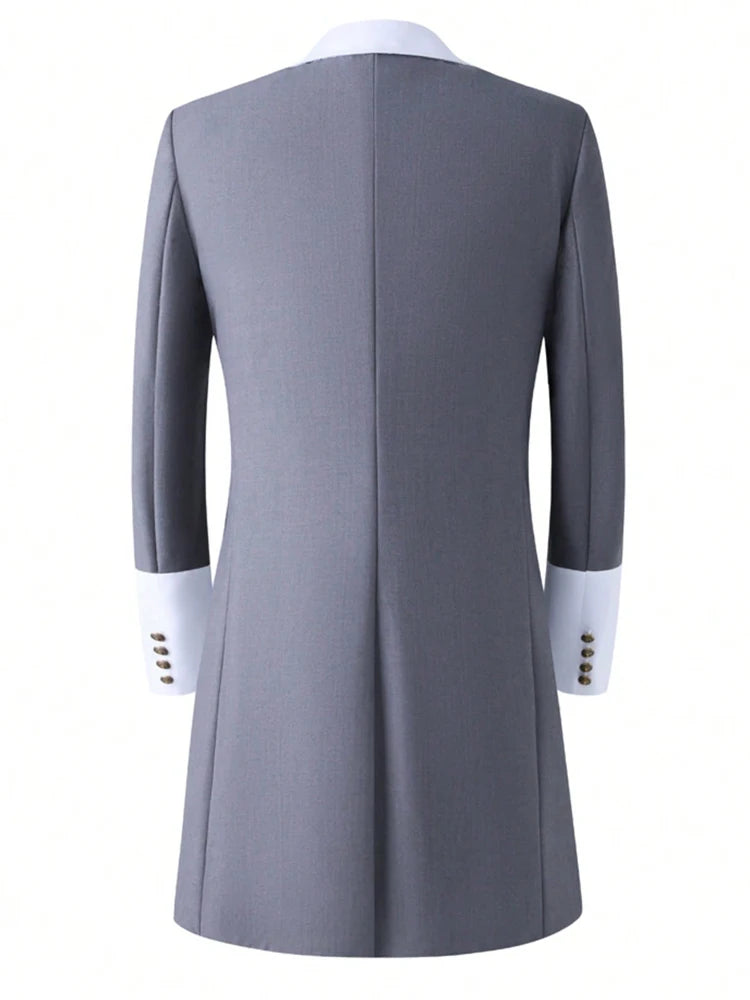 Men's Tailcoat Suit，Mens Suits 2 Piece Slim Fit Double-breasted Swallow Tail Coat for Proms,Concert,Wedding