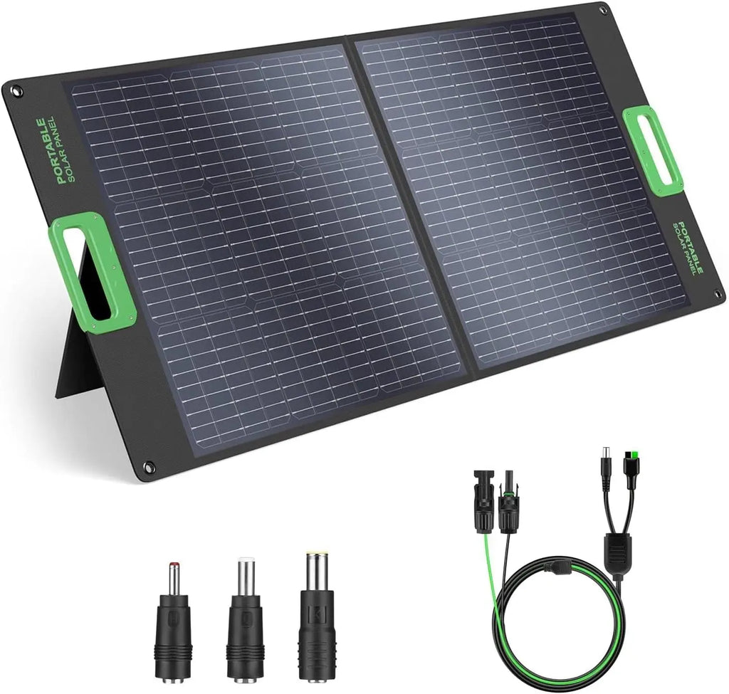 100W Portable Solar Panel for Power Station Generator, 20V Foldable Solar Cell Solar Charger with High-Efficiency Battery Charge
