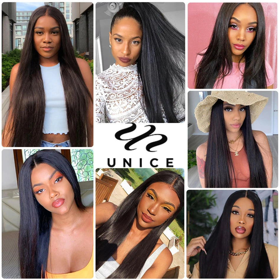 UNICE HAIR 30 Inch Brazilian Bone Straight Hair Bundles 100% Human Hair Weave Bundles Straight Virgin Human Hair 1/3/4 Bundles